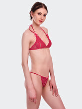 Fleurt Maroon Lycra Net Bikni Set I Lingerie Set - One Size (Free Size) For Women Fleurt-Set-206-MR