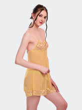 Fleurt Yellow Power Net Honey Moon Dress Dress for Women HOBF-BD-1024-YL