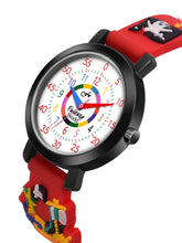 Fantasy World Red 3D Print Rubber Strap Time Teacher Analog Watch Boys & Girls FW-25-BK-01