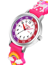 Fantasy World Pink 3D Print Rubber Strap Time Teacher Analog Watch Boys & Girls FW-25-SL-04