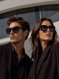 Prime Black Oversized Square One Size Plastic UV Sunglasses-OL118BK