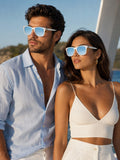 Prime White Rectangle One Size Plastic UV Sunglasses-OL146WH