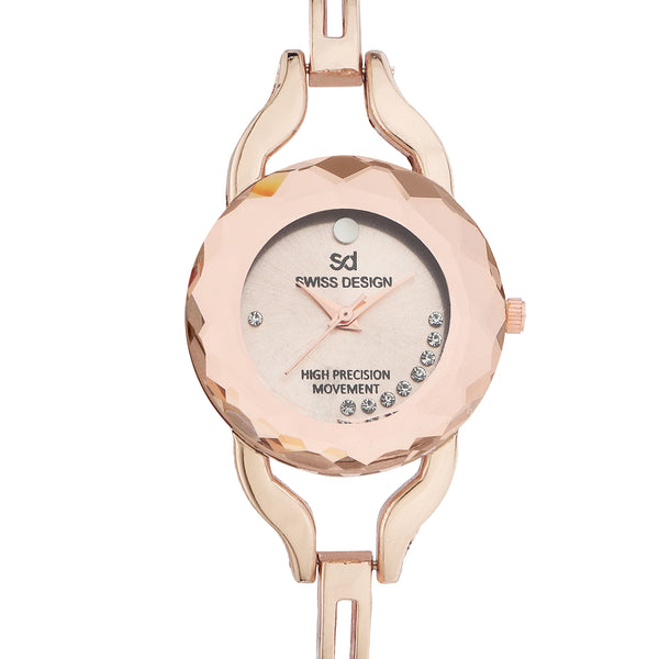 Fluid Rose Gold Stylish Analog Metal Watch For Women SDWatch24-024-RG01