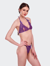 Fleurt Purple Lycra Net Bikni Set I Lingerie Set - One Size (Free Size) For Women Fleurt-Set-206-PR