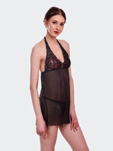 Fleurt Black Power Net Honey Moon Dress Dress for Women HOBF-BD-99-BK