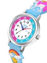 Fantasy World Blue 3D Print Rubber Strap Time Teacher Analog Watch Boys & Girls FW-25-SL-03