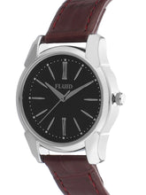 Fluid  Black Round Leather Strap Analog Watches for Women FLWatch24-751L-BK01