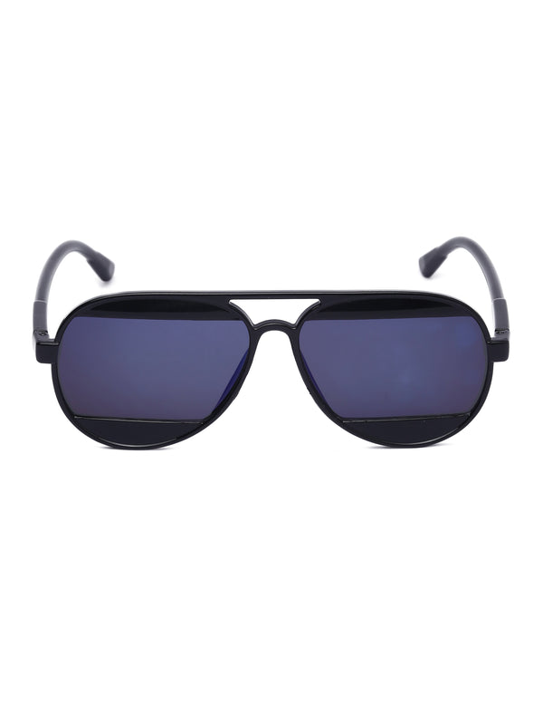 CELEBRITY Full Rim Black Plastic Frame With Blue UV Protected Lens Avaitor Sunglasses for Men_VO2601
