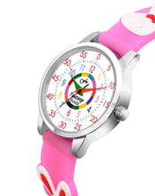 Fantasy World Pink 3D Print Rubber Strap Time Teacher Analog Watch Boys & Girls FW-25-SL-12