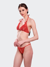 Fleurt Red Lycra Net Bikni Set I Lingerie Set - One Size (Free Size) For Women Fleurt-Set-206-RD