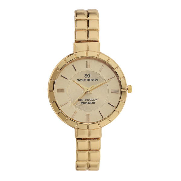 Fluid Gold Stylish Analog Metal Watch For Women SDWatch24-028-GD01