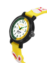 Fantasy World Yellow 3D Print Rubber Strap Time Teacher Analog Watch Boys & Girls FW-25-BK-13