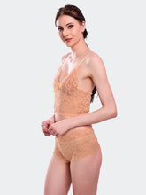 FLEURT Gold One Size Polyester Boy Shorts Mid-Rise Lingerie Set For Women Fleurt-Set-170-GD