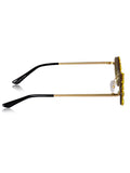 Celebrity Brown Gold-Toned Metal Rimless UV Protected  Crystal Sunglasses For Women CL124GD-BR