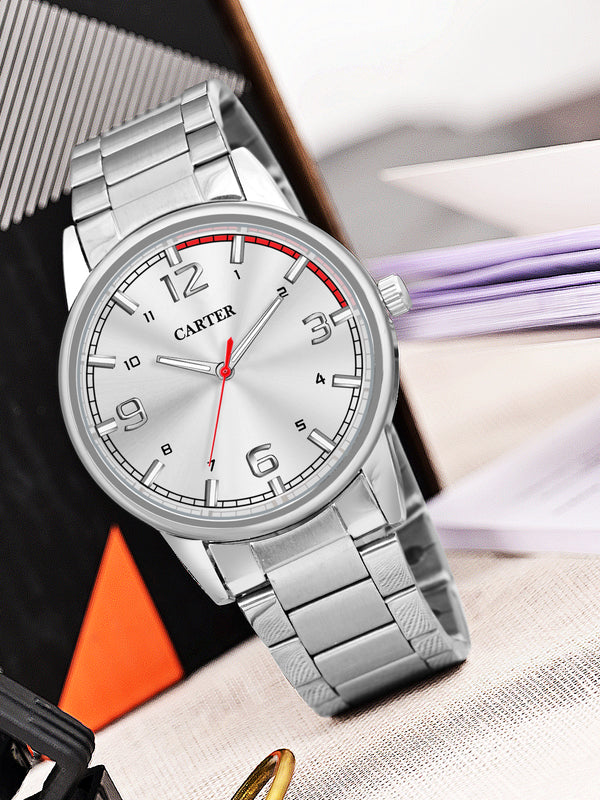 Sandy D Carter Metal Silver Analogue Round Watches for Men_Sandy D Carter-192-SL