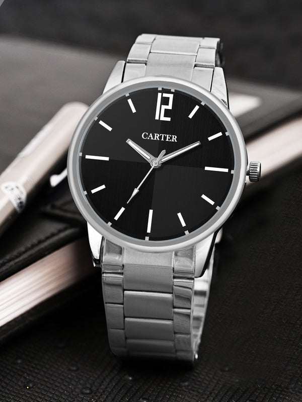 Sandy D Carter Metal Black Analogue Round Watches for Men_Sandy D Carter-187-BK