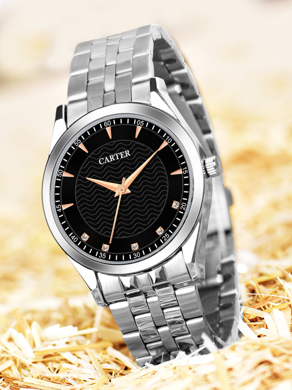 Sandy D Carter Metal Black Analogue Round Watches for Men_Sandy D Carter-203-GBK