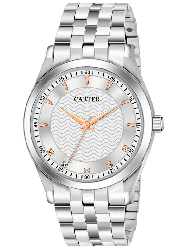 Sandy D Carter Metal White Analogue Round Watches for Men_Sandy D Carter-204-GWH