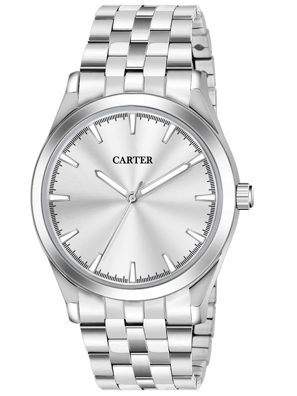 Sandy D Carter Metal Silver Analogue Round Watches for Men_Sandy D Carter-194-SL