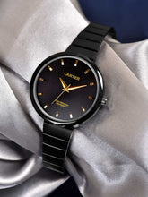 Sandy D Carter Metal Black Analogue Round Watches for Women_SDC24-65-BK