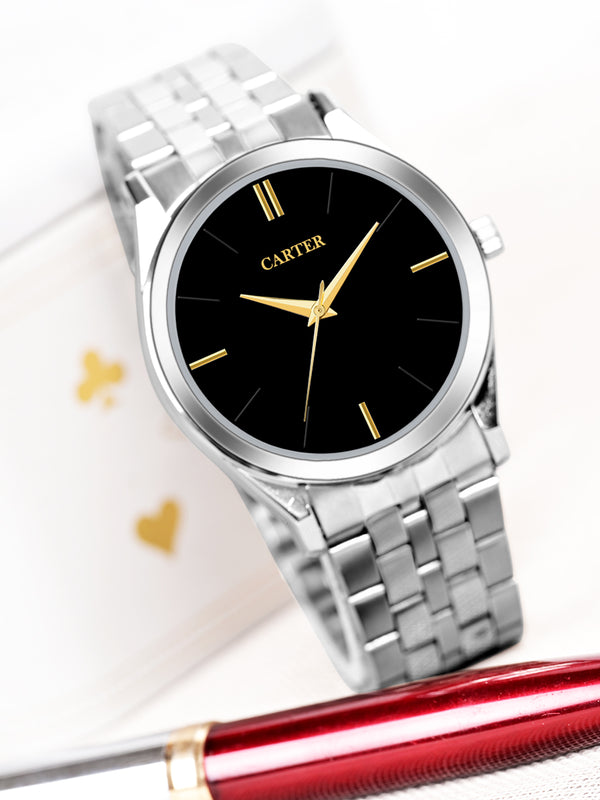Sandy D Carter Metal Black Analogue Round Watches for Men_Sandy D Carter-197-BK