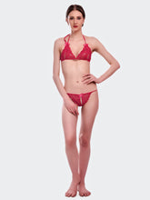 Fleurt Maroon Lycra Net Bikni Set I Lingerie Set - One Size (Free Size) For Women Fleurt-Set-206-MR