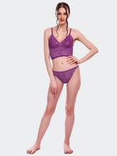Fleurt Purple Lycra Lace Lingerie Set - One Size (Free Size) For Women Fleurt-Set-170-NEW-PR