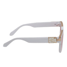 Celebrity White Plastic Frame With Red UV Protected Lens Rectangular Sunglasses for Men & Women_EDDY-03