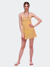Fleurt Yellow Power Net Honey Moon Dress Dress for Women HOBF-BD-1024-YL