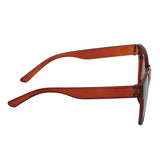 Prime Brown Cate-eye One Size Plastic UV Sunglasses-OL126BR