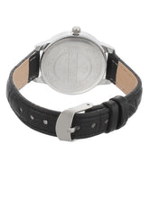 Fluid  Silver Round Leather Strap Analog Watches for Women FLWatch24-744L-SL01