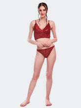 Fleurt Maroon Lycra Lace Lingerie Set - One Size (Free Size) For Women Fleurt-Set-170-NEW-MR