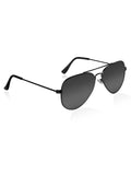 Elite Collection Black Aviator One Size Metal Adult-Unisex UV Sunglasses-EC296BK