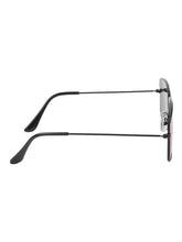 Celebrity Full Rim Black Metal Frame With Blue UV Protected Lens Squire Sunglasses for Men & Women_7603607