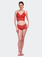 Fleurt Red Lycra Lace Lingerie Set - One Size (Free Size) For Women Fleurt-Set-170-RD