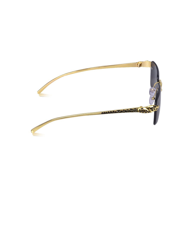 Celebrity Black Polycarbonate Frame With Black UV Protected Lens Browline Sunglasses for Unisex_2683-BK