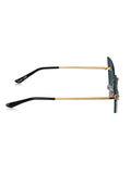 Celebrity Black Gold-Toned Metal Rimless UV Protected  Butterfly Crystal Sunglasses For Women CL145BK
