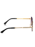 Celebrity Purple Gold-Toned Metal Rimless UV Protected  Luxe Rim Sunglasses For Women CL110PR