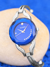 Fluid  Blue Round Metal Strap Analog Watches for Women FLWatch23-007-SL01