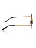 Celebrity Brown Gold-Toned Metal Rimless UV Protected  Crystal Edge Sunglasses For Women CL142BR