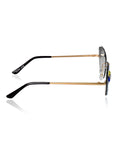Celebrity Black Gold-Toned Metal Rimless UV Protected  Crystal Edge Sunglasses For Women CL140BK