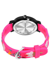 Fantasy World Pink 3D Print Rubber Strap Time Teacher Analog Watch Boys & Girls FW-25-BK-08