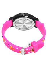 Fantasy World Pink 3D Print Rubber Strap Time Teacher Analog Watch Boys & Girls FW-25-BK-06