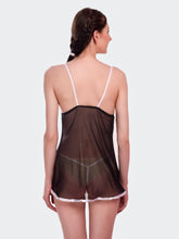 Fleurt Black Spendex Net Baby Doll Dress for Women HOBF-BD-155-BK