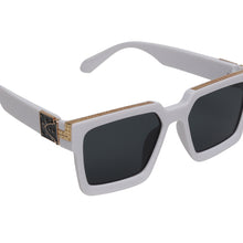 Celebrity White Plastic Frame With Black UV Protected Lens Rectangular Sunglasses for Men & Women_CLIMB-01