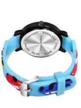 Fantasy World Blue 3D Print Rubber Strap Time Teacher Analog Watch Boys & Girls FW-25-BK-05
