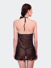 Fleurt Black Spendex Net Baby Doll Dress for Women HOBF-BD-142-BK