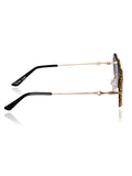 Celebrity Brown Gold-Toned Metal Rimless UV Protected  Heart Crystal Sunglasses For Women CL103BR