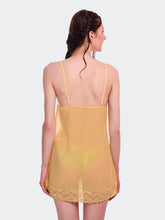 Fleurt Yellow Power Net Honey Moon Dress Dress for Women HOBF-BD-1024-YL