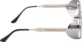 Prime Blue Round One Size Metal UV Sunglasses-OL153BL